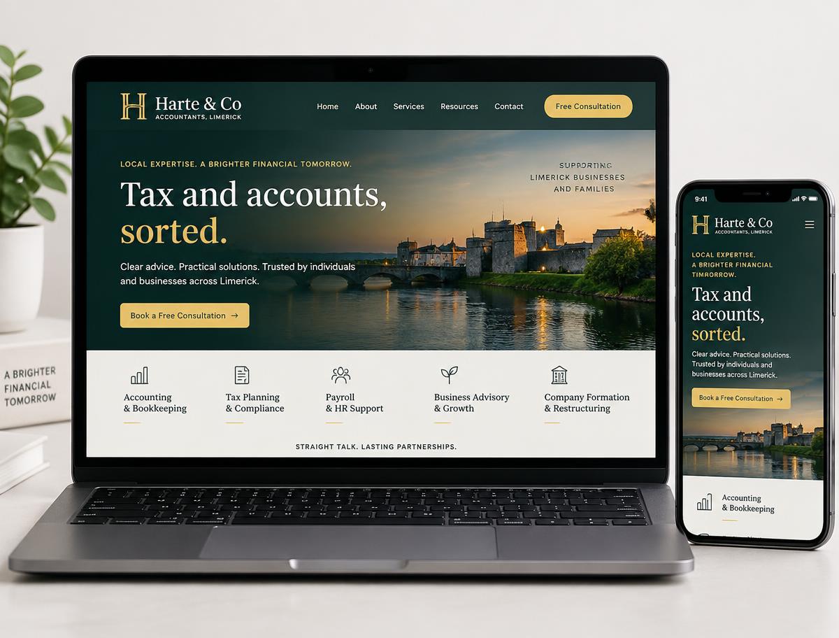 Sample website design for a accountancy business