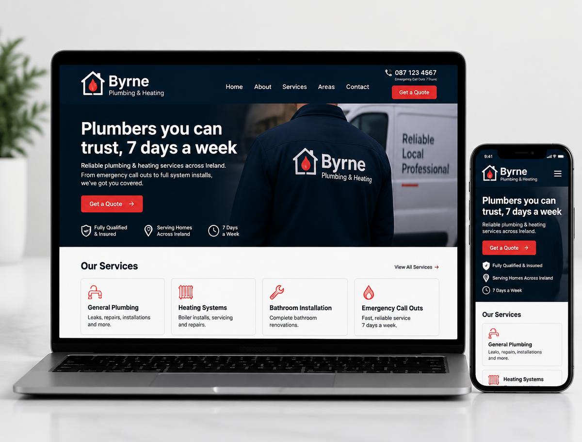 Sample website design for a plumbing business